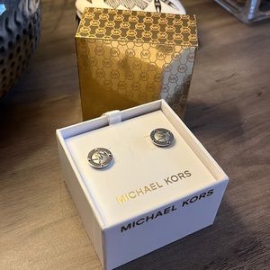 NEW never used Michael Kors silver stud earrings